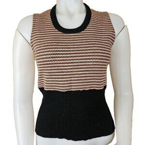 Vintage Elaine Post Sweater Vest Womens M 70s Acrylic Geometric Waistcoat Italy